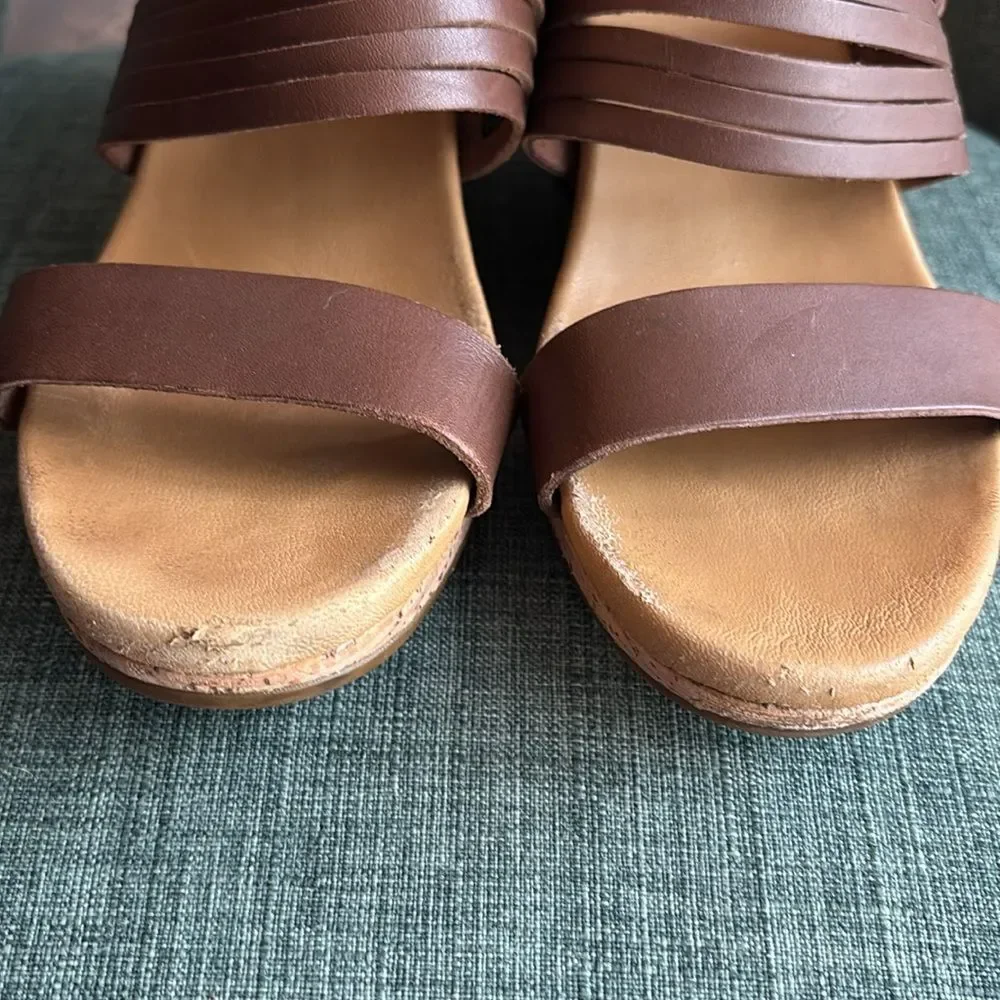 Teva women’s 1010909 Arrabelle Brown Leather Wedge Sandal Shoes Women's US 8 GUC